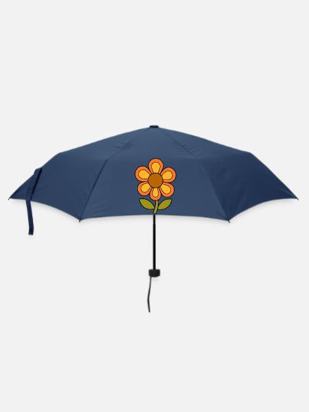 70er Jahre Blume Muster Retro flowerpower - Regenschirm (klein) - Navy
