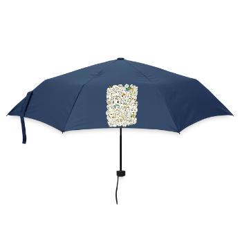 Gesichter auf und über Gesichter - Regenschirm (klein) - Navy - Vorne