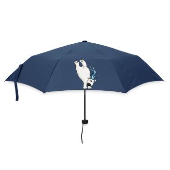 Winter Free Spirit Polar Bear with Striped Cap - Umbrella (small) - navy - Front