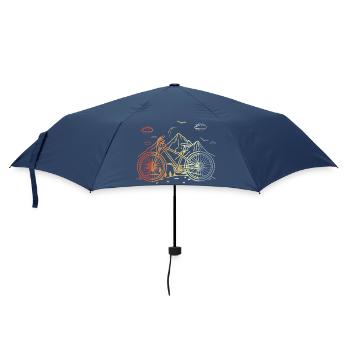 Mountain Biking Sketch Vintage Style - Umbrella (small) - navy - Front
