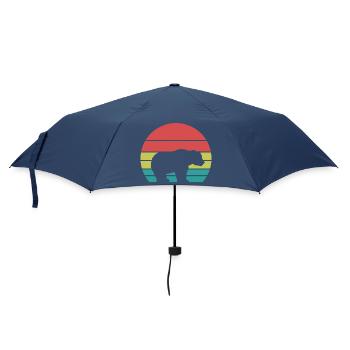 Bären Silhouette Retro Style - Regenschirm (klein) - Navy - Vorne