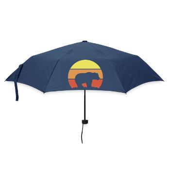 Bären Silhouette Retro Style - Regenschirm (klein) - Navy - Vorne