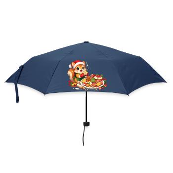 Niedliches Eichhörnchen Mit - Regenschirm (klein) - Navy - Vorne
