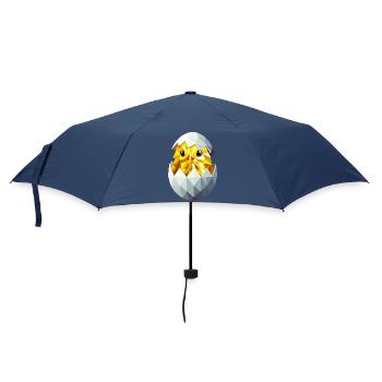 Chick in the Egg – Modern Easter Illustration - Umbrella (small) - navy - Front