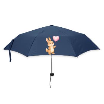 Lapin câlin avec ballon en forme de cœur - Parapluie standard - marine - Devant