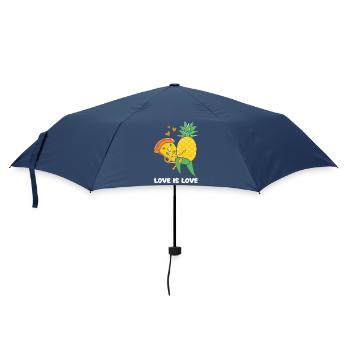 Love Is Love – Hawaiipizza Ananas Design - Regenschirm (klein) - Navy - Vorne