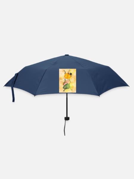 Herbst-Pumpkinhut-Katzenabenteuer - Regenschirm (klein) - Navy
