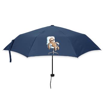 Faultier Büro Bürostuhl Arbeit Pause Office Humor - Regenschirm (klein) - Navy - Vorne