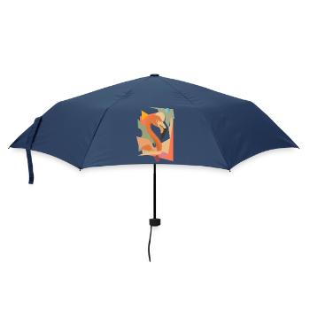 Flamingo in geometric-abstract style - Umbrella (small) - navy - Front