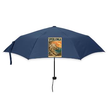 Erleben Sie die italienische Strandstadt Sperlonga, Italien - Regenschirm (klein) - Navy - Vorne