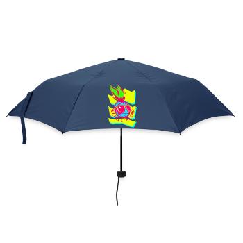 Neon Ananas Chill Relax Grafik - Regenschirm (klein) - Navy - Vorne