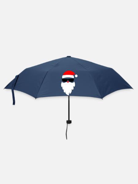 Cooler Weihnachtsmann Santa Nikolaus - Regenschirm (klein) - Navy