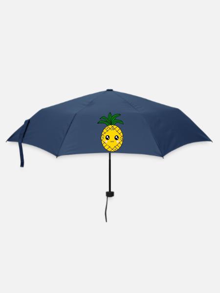 Kawaii Ananas Geschenk Tropische Frucht - Regenschirm (klein) - Navy