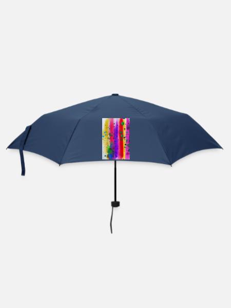 Farbspritzer und Linien - Regenschirm (klein) - Navy