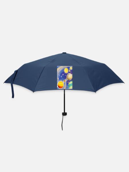 Weltall und Planeten - Regenschirm (klein) - Navy