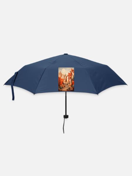 Wüstenlandschaft, Wüstendorf - Regenschirm (klein) - Navy