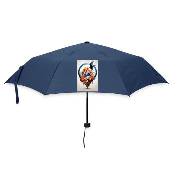 Eagle on melting mountains - Umbrella (small) - navy - Front
