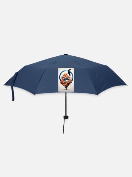 Adler auf zerlaufendem Gebirge - Regenschirm (klein) - Navy