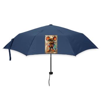 Graffiti Maus Streetwear - Regenschirm (klein) - Navy - Vorne