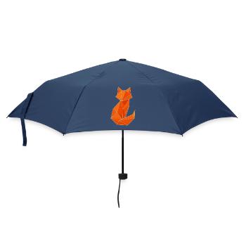 Geometrischer Fuchs - Stilvolles Origami-Design - Regenschirm (klein) - Navy - Vorne
