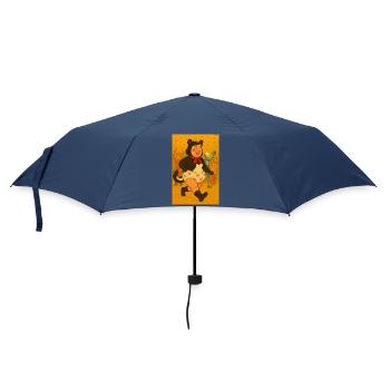 Festive dance with costumed characters - Umbrella (small) - navy - Front