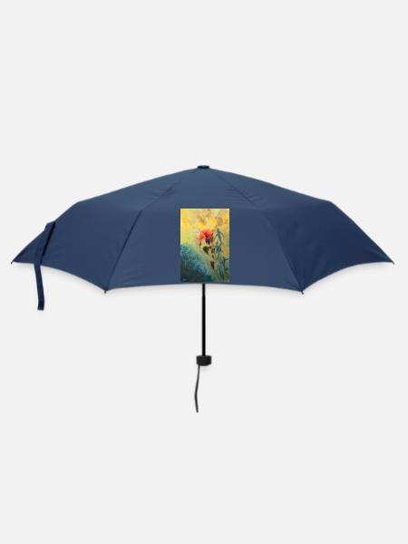 Abstract Floral Scene - Umbrella (small) - navy