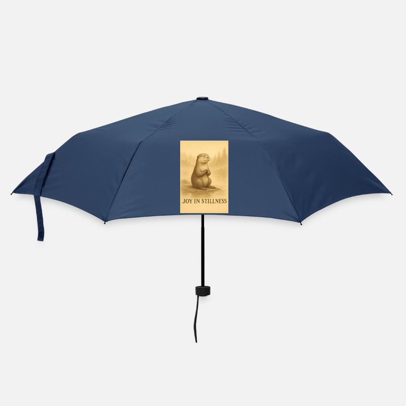 Freude in der Stille Meditation Tier - Regenschirm (klein) - Navy