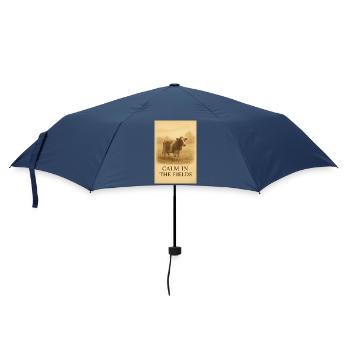 Calm in the Fields Vintage-Kuh - Regenschirm (klein) - Navy - Vorne