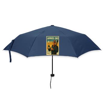 Affiche de célébration vintage après ski - Parapluie standard - marine - Devant