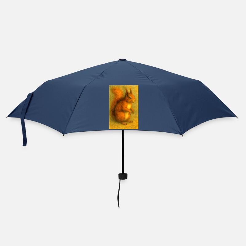 Rotes Eichhörnchen in klassischer Ölmalerei - Regenschirm (klein) - Navy