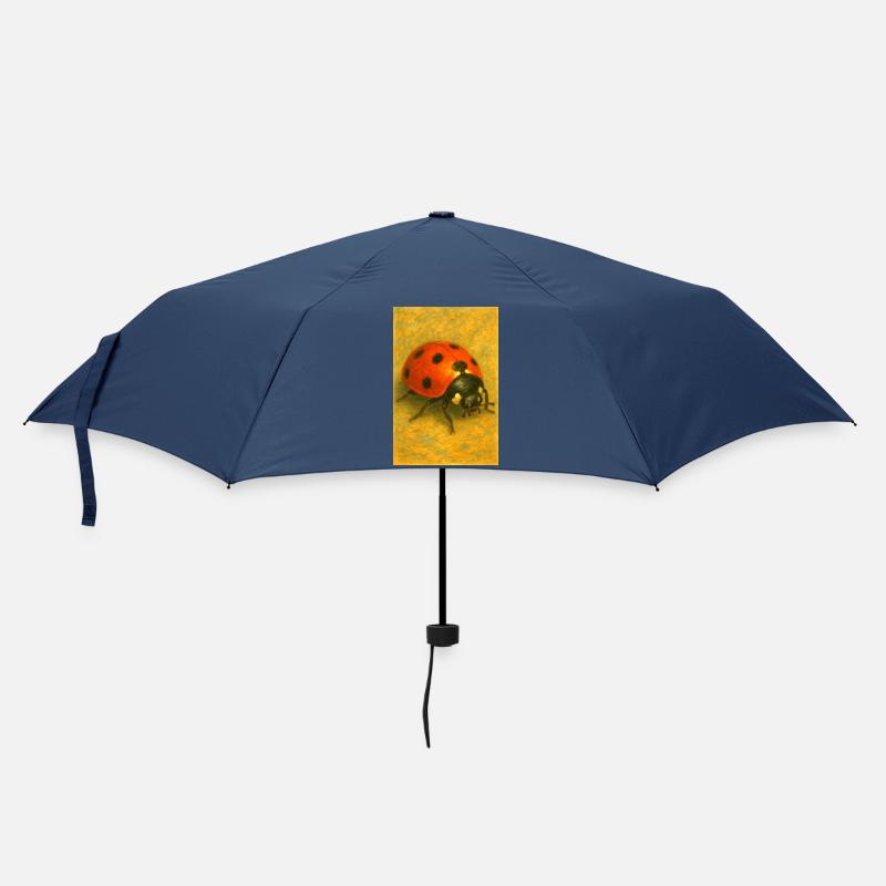 Red Ladybug Kunstdruck - Regenschirm (klein) - Navy