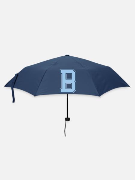 Monogram Light Blue Varsity College Initial B - Umbrella (small) - navy