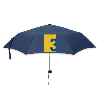 Number 3 – Abstrakte Street Art Wandkunst - Regenschirm (klein) - Navy - Vorne