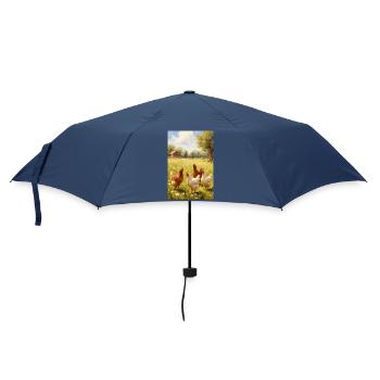 Weidehühner im sonnenbeschienenen Feld - Regenschirm (klein) - Navy - Vorne