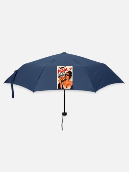 Pizza statt Meinung – Statement - Regenschirm (klein) - Navy