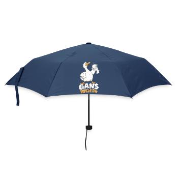Gans Wichtig Klopapier Gänse Wortspiel Humor - Regenschirm (klein) - Navy - Vorne