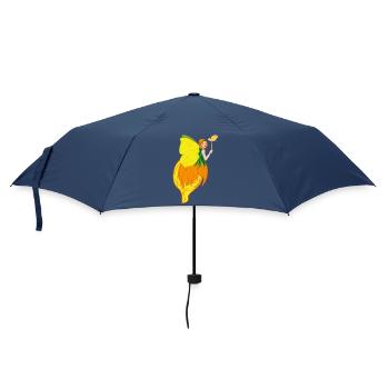 Feen-Design mit Blumenflügel und Feuer - Regenschirm (klein) - Navy - Vorne