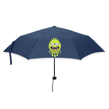 Lustiges Gruselmonster Mit Herzaugen - Regenschirm (klein) - Navy - Vorne