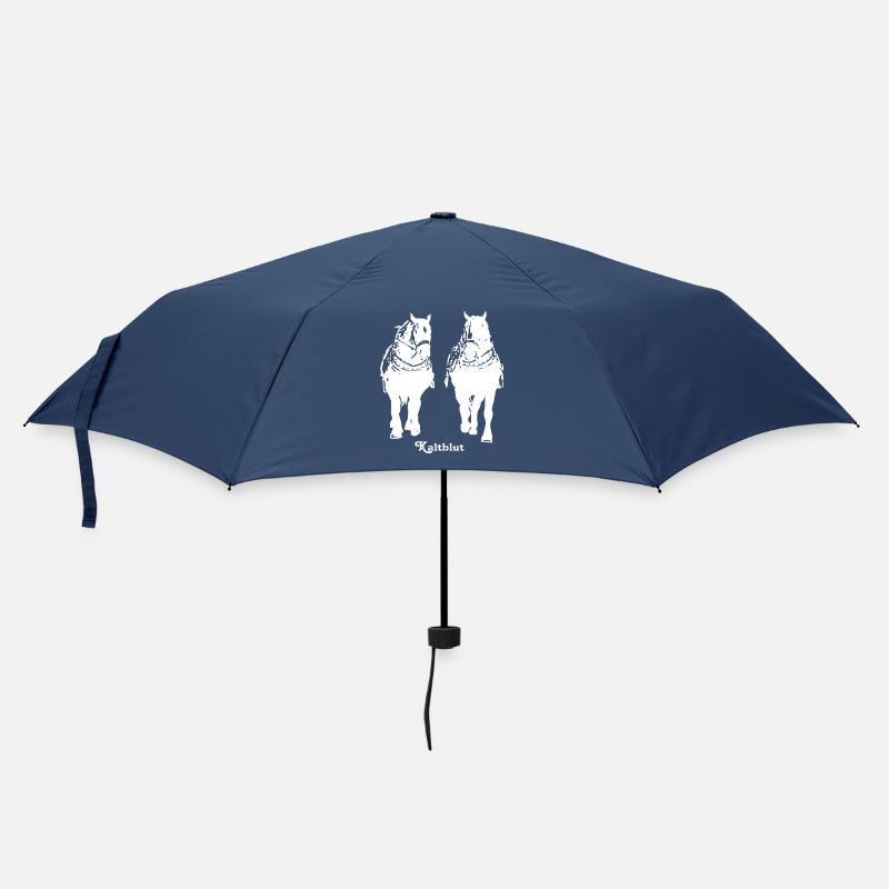 kaltblutduo_weiss - Regenschirm (klein) - Navy