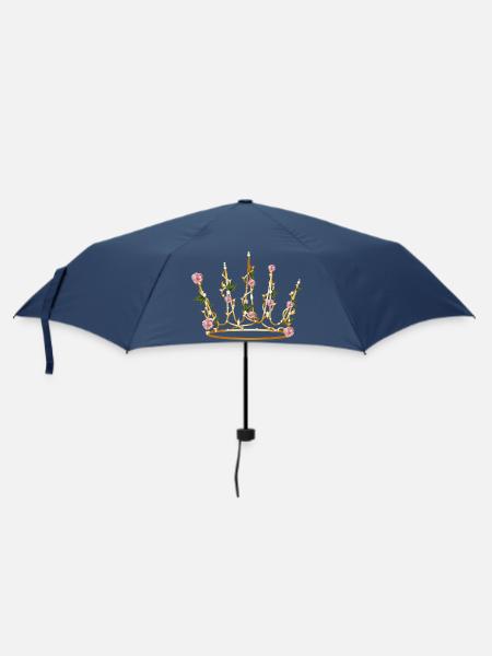 délicate couronne de la Belle au bois dormant faite de pétales de rose et de feuilles - Parapluie standard - marine