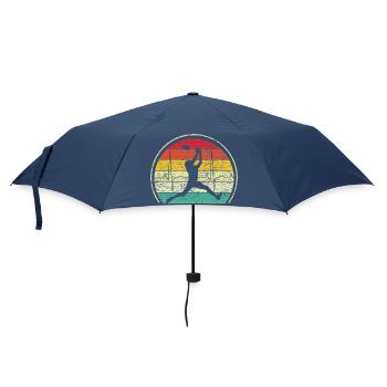 American Football Retro Background - Regenschirm (klein) - Navy - Vorne