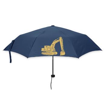 Bagger Silhouette Baugeräteführer Tiefbau - Regenschirm (klein) - Navy - Vorne