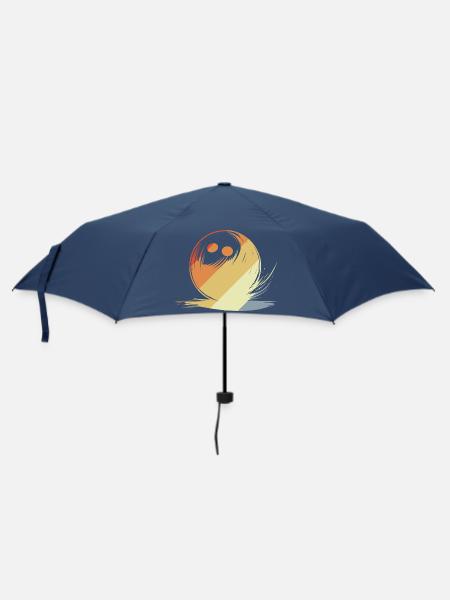 Bowling Zeichnung Retro Stil - Regenschirm (klein) - Navy