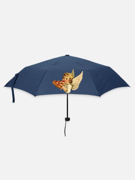 Pizza Cherub – Engelchen mit Pepperoni - Regenschirm (klein) - Navy