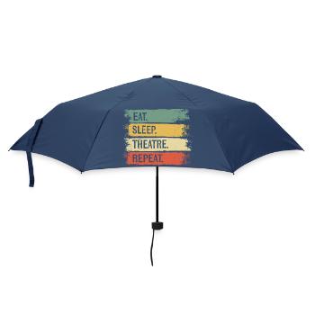 Eat Sleep Theatre Repeat - Umbrella (small) - navy - Front