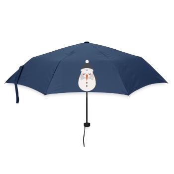 mignon bonhomme de neige avec casquette et nez de navet - Parapluie standard - marine - Devant