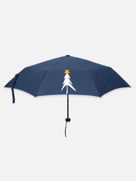 Tanne Stern Weihnachten Xmas Christmas skandi - Regenschirm (klein) - Navy