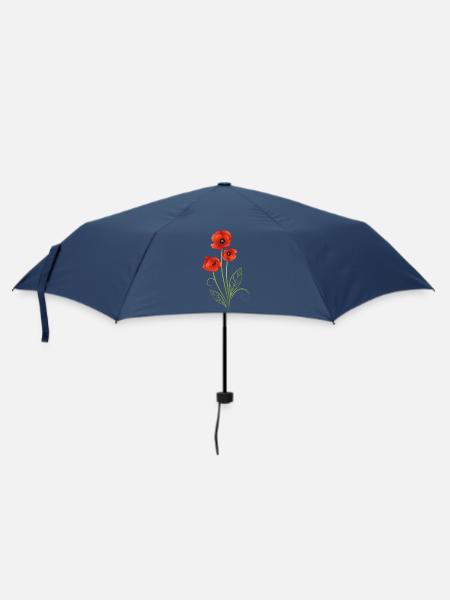 Coquelicots avec des feuilles de filigrane. Été. - Parapluie standard - marine