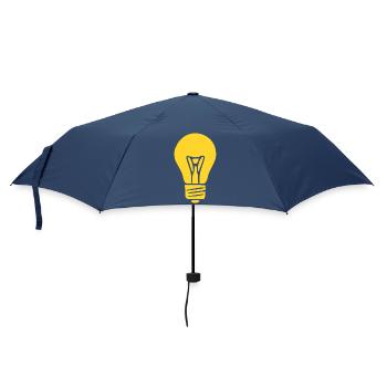 Glühbirne gelb Elektriker Geschenk - Regenschirm (klein) - Navy - Vorne