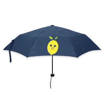 Fasching, Karneval, Kostüm, Zitrone - Regenschirm (klein) - Navy - Vorne